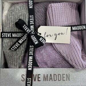 Steve Madden Gray and Purple Scarf/Hat Gift Set
